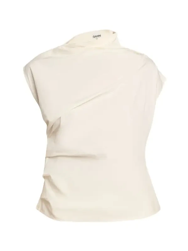 Ruched Asymmetric Cotton Blouse Ruched Asymmetric Cotton Blouse