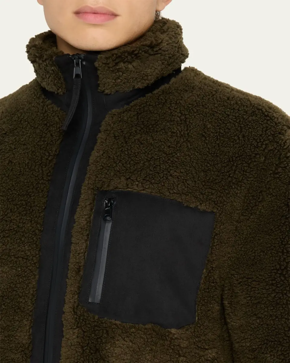 Vince Men's Faux Sherpa Zip-Up Jacket | Thumbnail 5 Vince Men's Faux Sherpa Zip-Up Jacket | Thumbnail 5