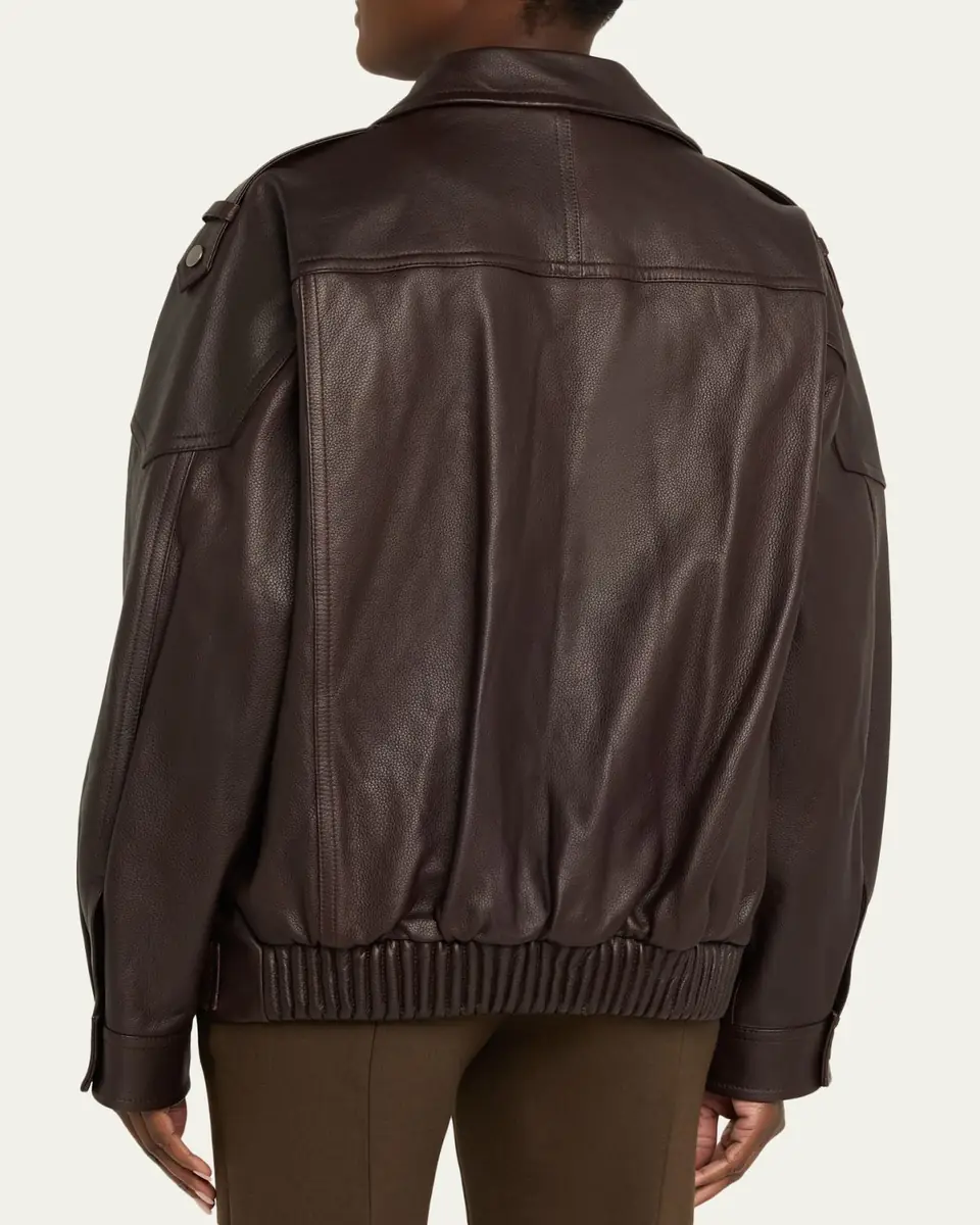 Vince Oversized Leather Aviator Jacket | Thumbnail 3 Vince Oversized Leather Aviator Jacket | Thumbnail 3