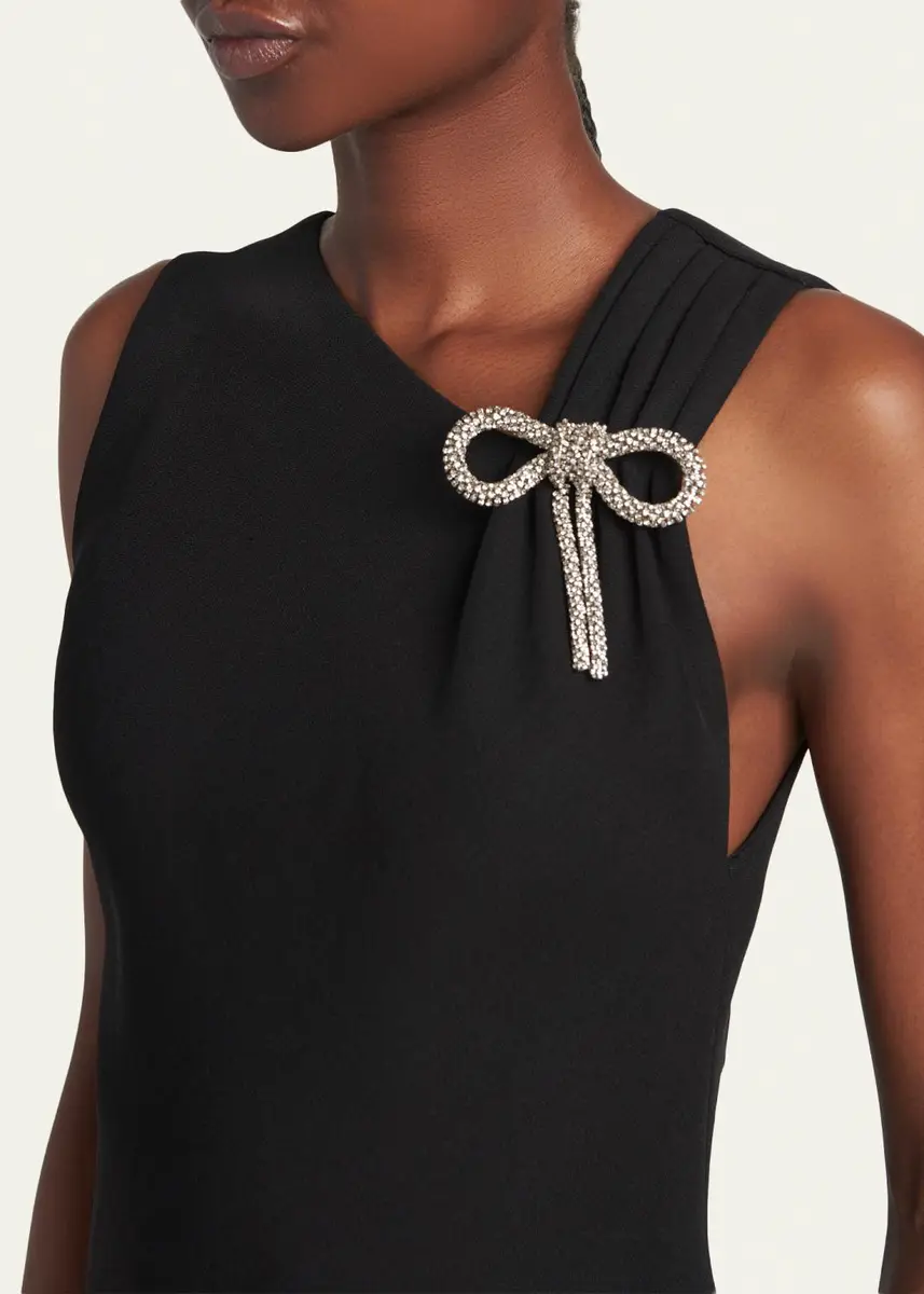 Jil Sander Asymmetric Bow-Shoulder Satin Midi Dress | Thumbnail 5
