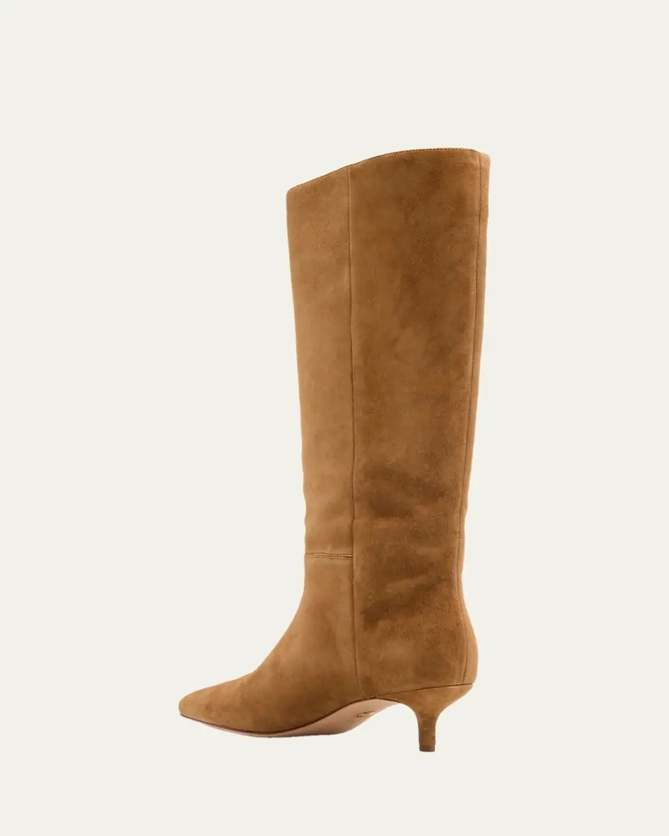 Veronica Beard Lisa Suede Kitten-Heel Knee Boots | Thumbnail 6 Veronica Beard Lisa Suede Kitten-Heel Knee Boots | Thumbnail 6