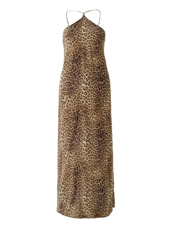 Sage Leopard Maxi Dress