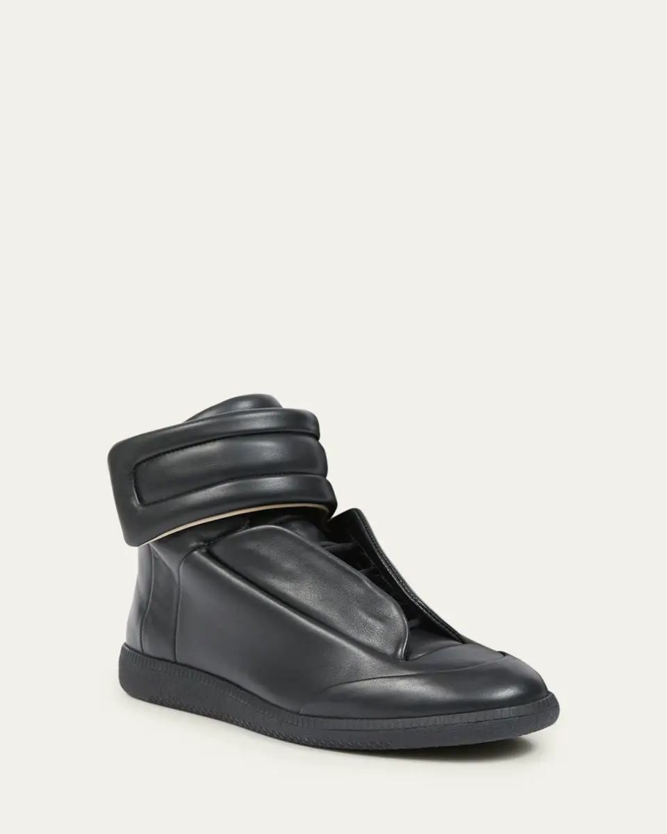 Maison Margiela Men's Future Leather High-Top Sneakers | Thumbnail 2 Maison Margiela Men's Future Leather High-Top Sneakers | Thumbnail 2