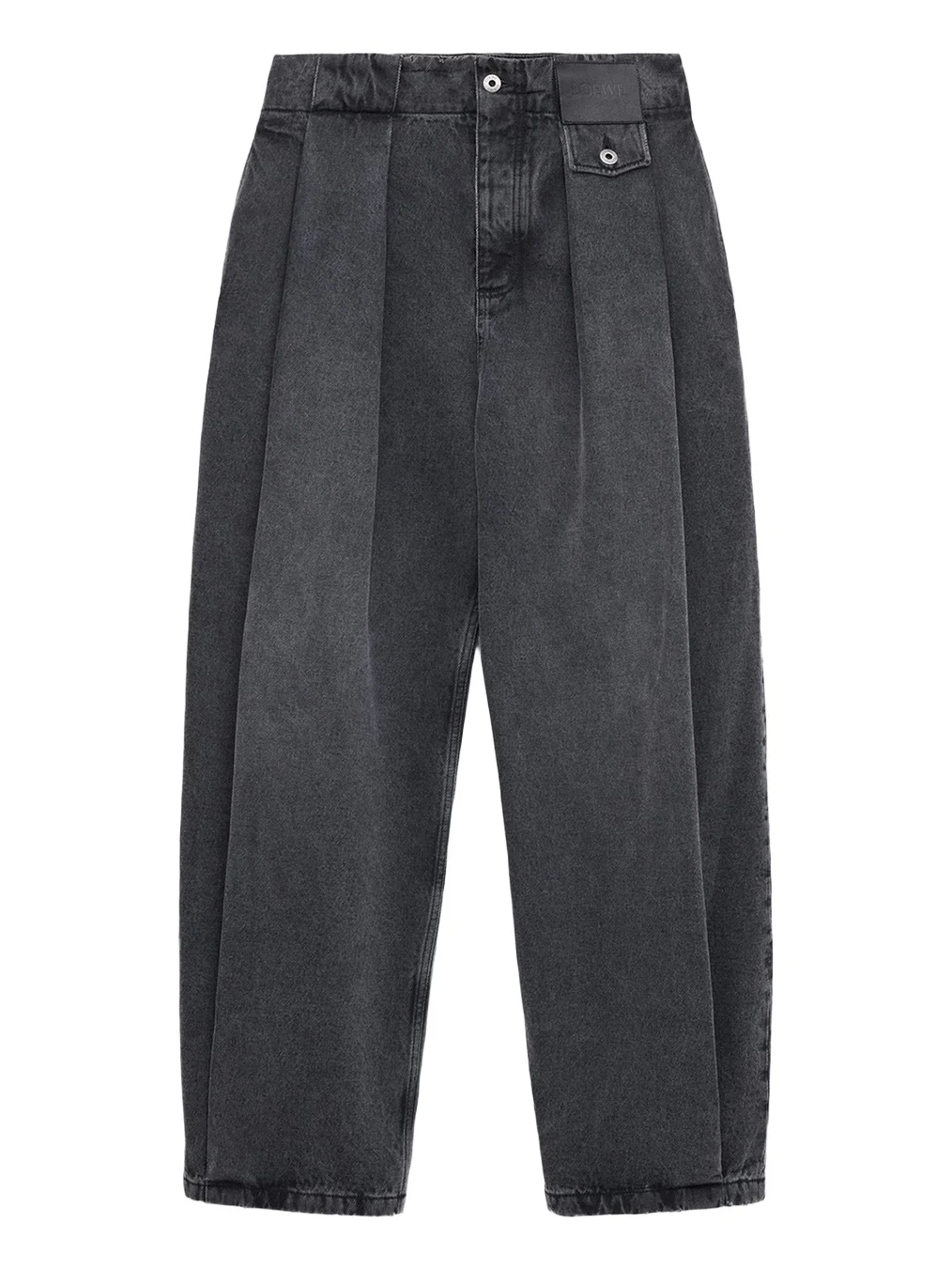 Men's Leather Label Baggy-Fit Pleated Jeans Men's Leather Label Baggy-Fit Pleated Jeans