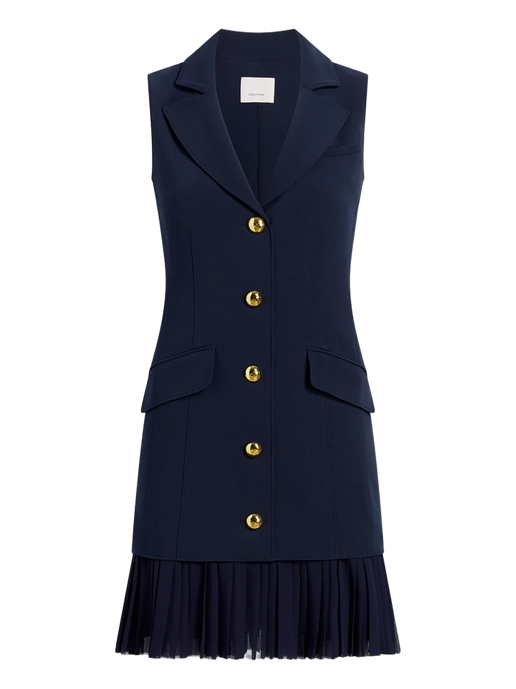 Cinq à Sept Regan Sleeveless Pleated-Skirt Blazer Mini Dress