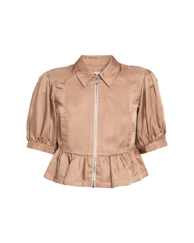 Cinq à Sept Daphne Puff-Sleeve Peplum Jacket | Image 1 Cinq à Sept Daphne Puff-Sleeve Peplum Jacket | Image 1