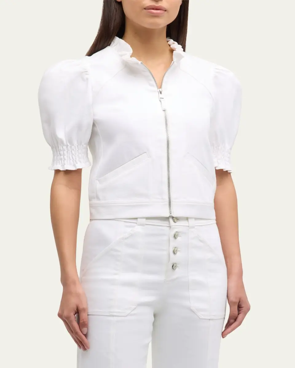 Cinq à Sept Anabella Short-Sleeve Zip-Front Jacket | Thumbnail 4 Cinq à Sept Anabella Short-Sleeve Zip-Front Jacket | Thumbnail 4