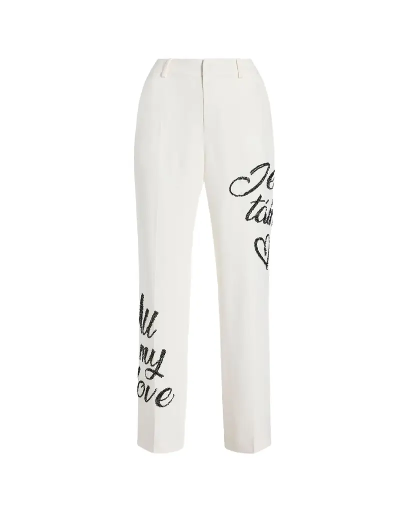 Cinq a Sept Crushed Sequin Loveletter Collins Pants | Image 1 Cinq a Sept Crushed Sequin Loveletter Collins Pants | Image 1