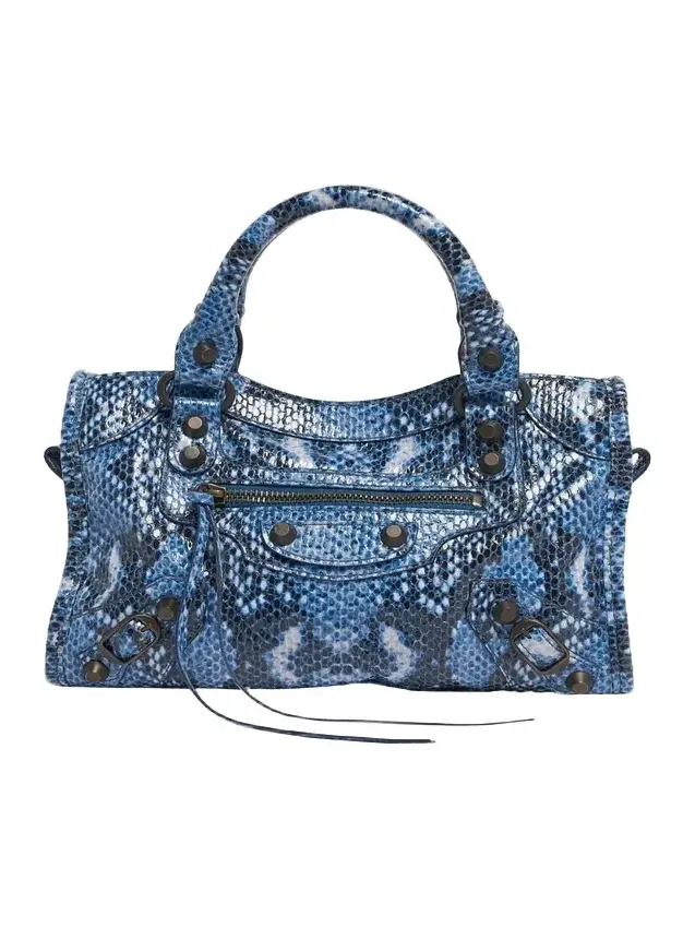 Le City Mini Python-Embossed Leather Top-Handle Bag Le City Mini Python-Embossed Leather Top-Handle Bag