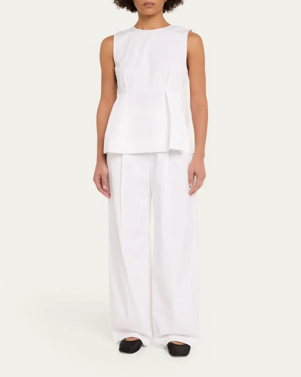 Vince Camille Mid-Rise Cotton-Blend Trousers | Thumbnail 2 Vince Camille Mid-Rise Cotton-Blend Trousers | Thumbnail 2