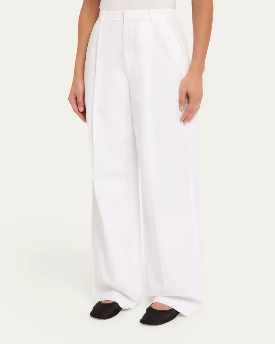 Vince Camille Mid-Rise Cotton-Blend Trousers | Thumbnail 4 Vince Camille Mid-Rise Cotton-Blend Trousers | Thumbnail 4