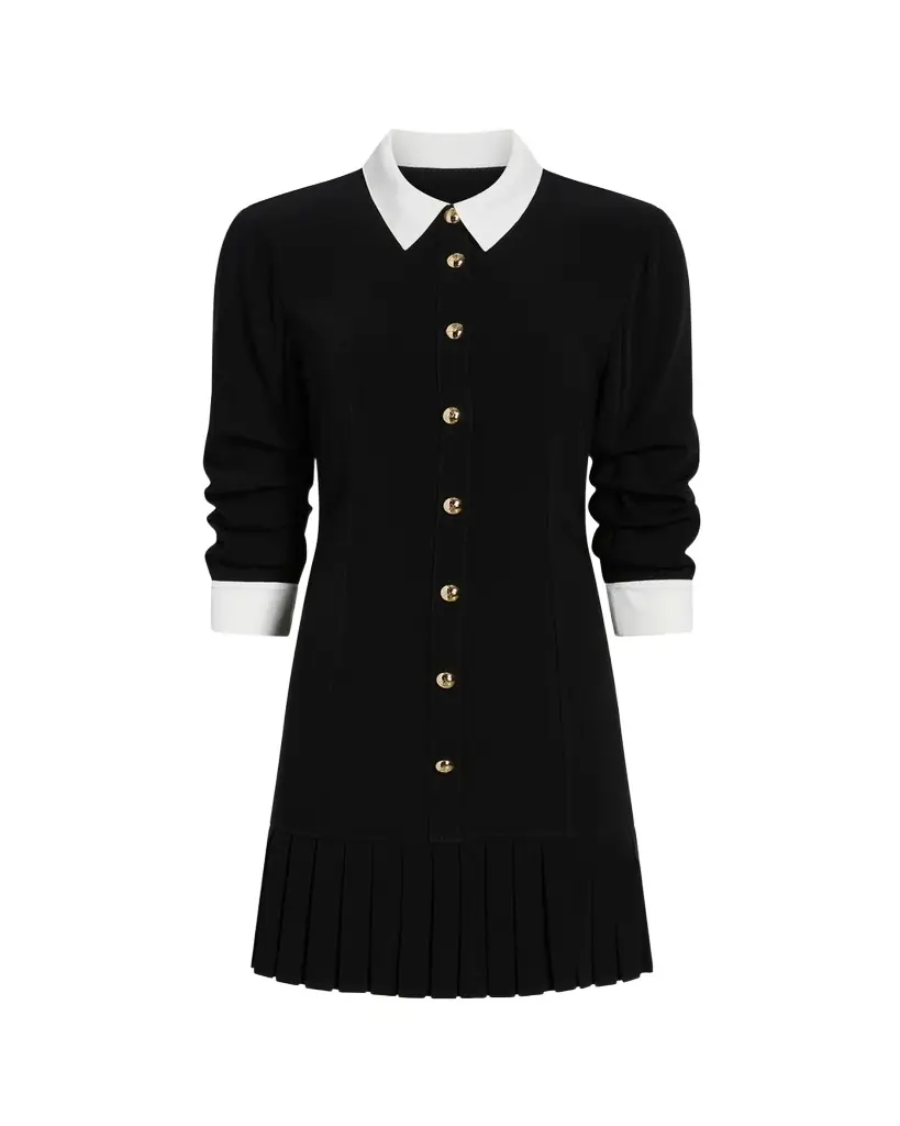 Cinq à Sept Luca Drapey Crepe Mini Shirtdress | Image 1 Cinq à Sept Luca Drapey Crepe Mini Shirtdress | Image 1