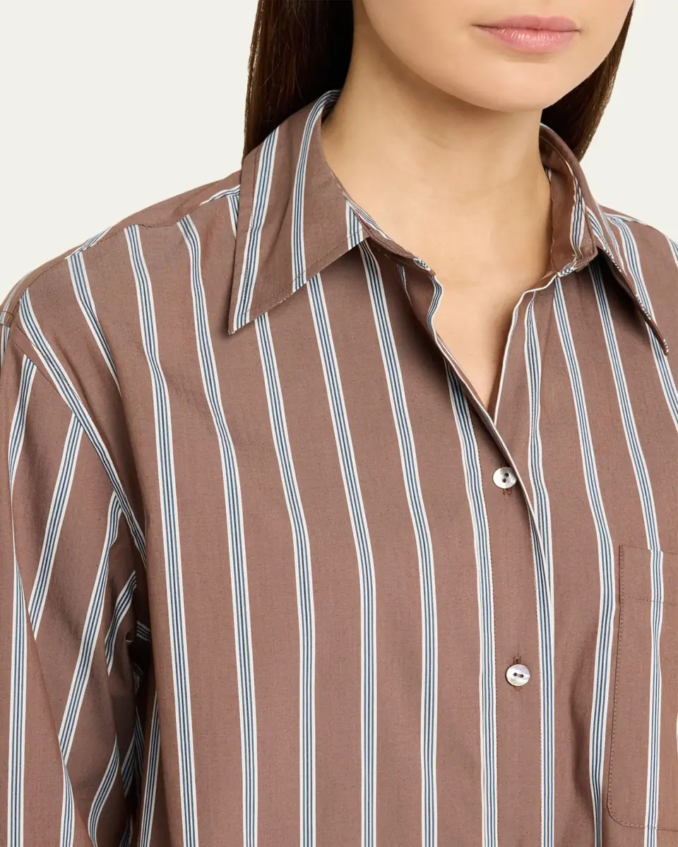 Vince Stripe Button-Front Shirt | Thumbnail 9 Vince Stripe Button-Front Shirt | Thumbnail 9