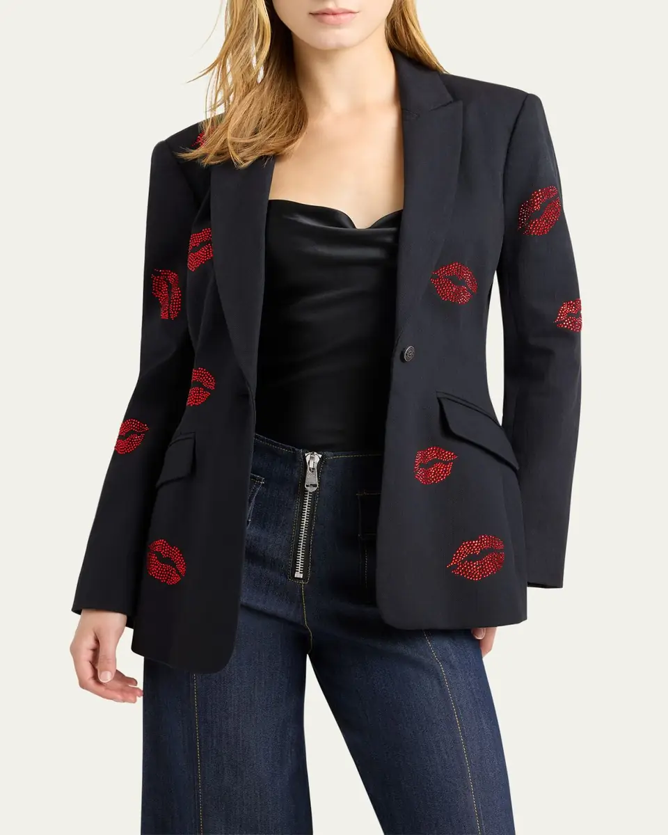 Cinq à Sept Cheyenne Denim Kissing Booth Blazer | Thumbnail 3 Cinq à Sept Cheyenne Denim Kissing Booth Blazer | Thumbnail 3