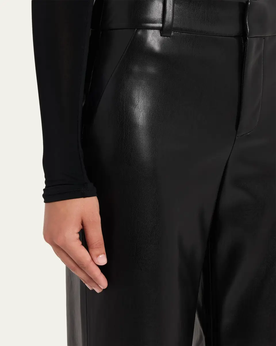 Alice + Olivia Alexander Vegan Leather Cuffed Pants | Thumbnail 5 Alice + Olivia Alexander Vegan Leather Cuffed Pants | Thumbnail 5