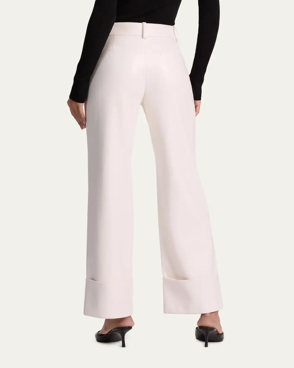 Alice + Olivia Alexander Vegan Leather Cuffed Pants | Thumbnail 7 Alice + Olivia Alexander Vegan Leather Cuffed Pants | Thumbnail 7