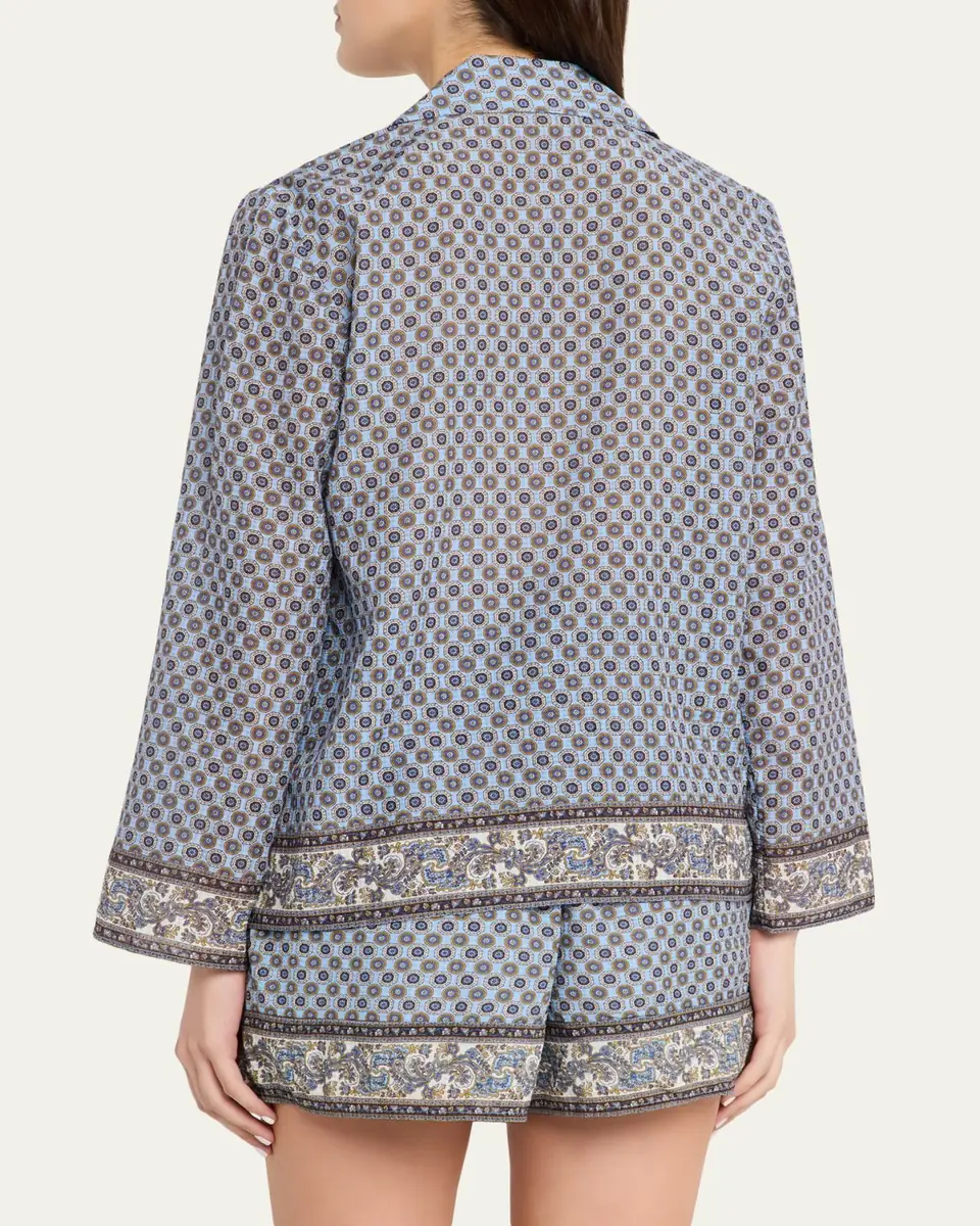 Veronica Beard Eva Scarf-Print Tie Blouse | Thumbnail 3