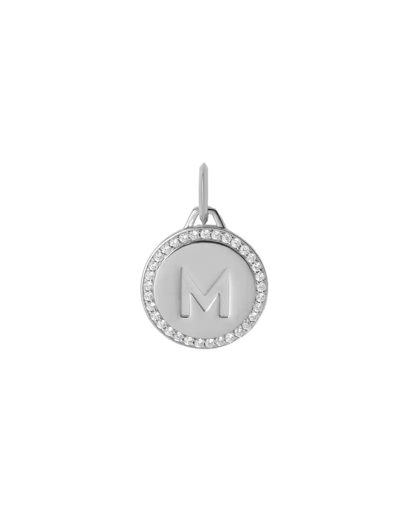 Jennifer Fisher Personalized Small Luxe Circle Charm with Pavé White Diamonds | Image 1 Jennifer Fisher Personalized Small Luxe Circle Charm with Pavé White Diamonds | Image 1