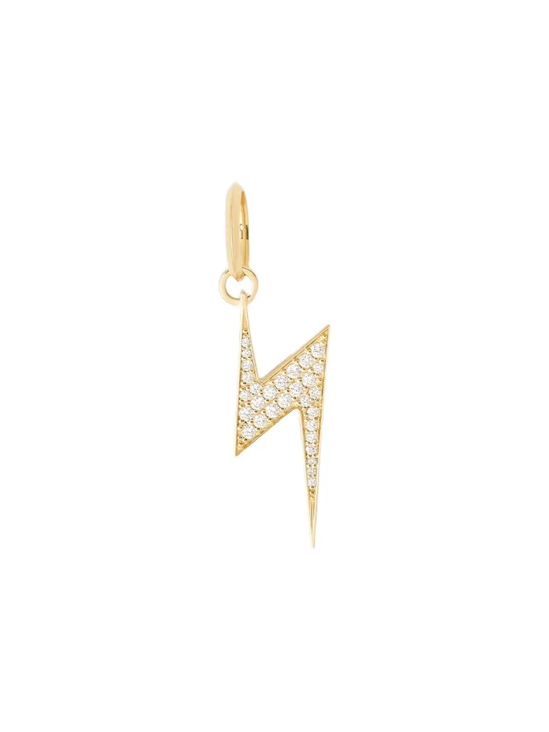 Jennifer Fisher Jennifer Fisher Lightning Bolt Charm with Pavé White Diamonds 18K White Gold