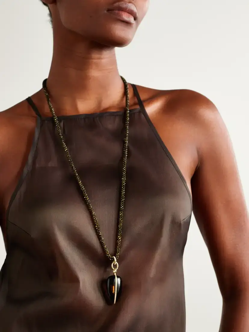 By Pariah The Lumina Strand 14-karat Recycled Gold Quartz And Diamond Necklace - Brown | Thumbnail 2 By Pariah The Lumina Strand 14-karat Recycled Gold Quartz And Diamond Necklace - Brown | Thumbnail 2