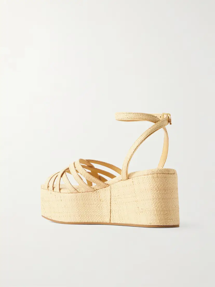 Loeffler Randall Channing Raffia Platform Wedge Sandals | Thumbnail 3 Loeffler Randall Channing Raffia Platform Wedge Sandals | Thumbnail 3