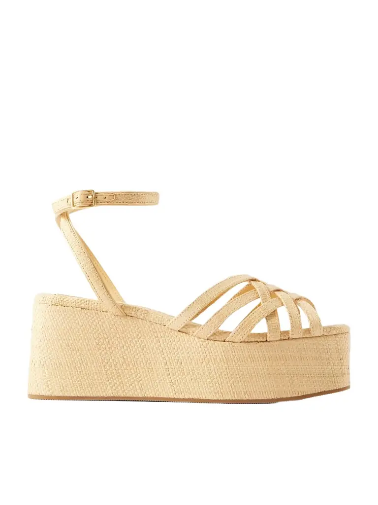 Loeffler Randall Channing Raffia Platform Wedge Sandals | Image 1 Loeffler Randall Channing Raffia Platform Wedge Sandals | Image 1