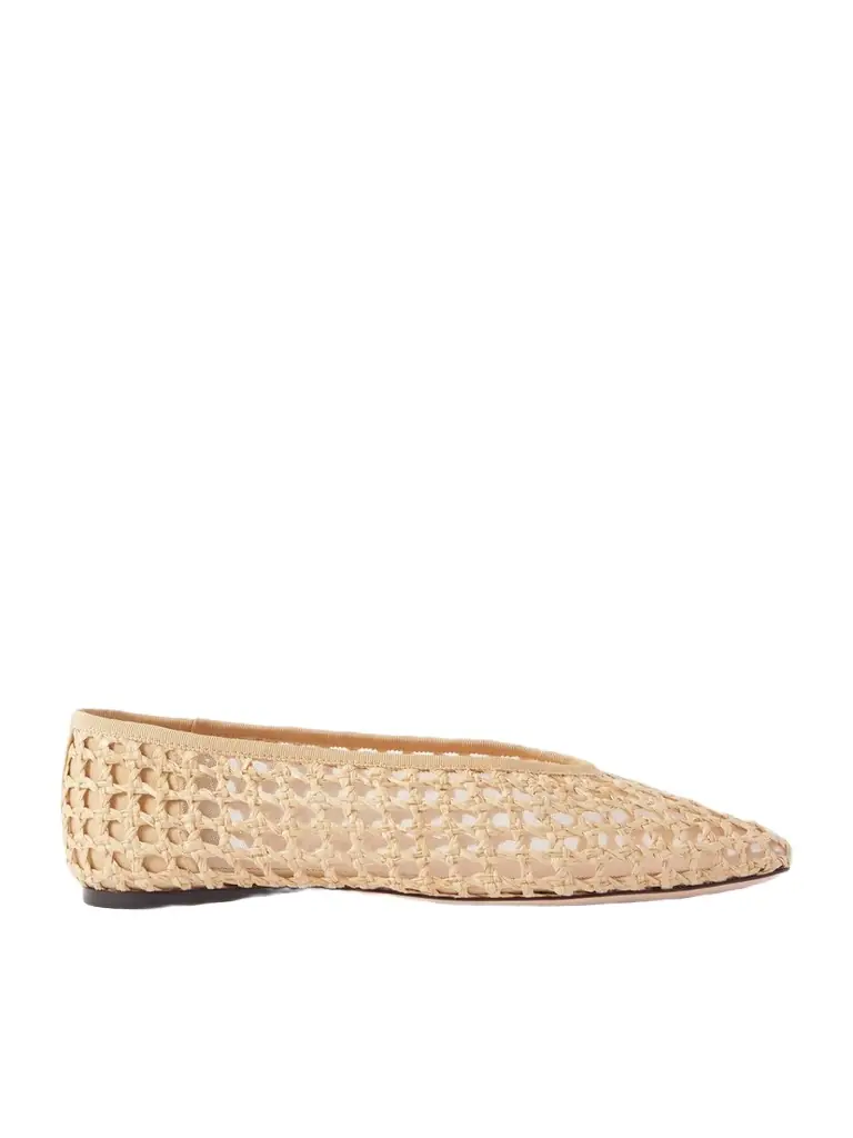 Loeffler Randall Emery Crocheted Raffia Ballet Flats
