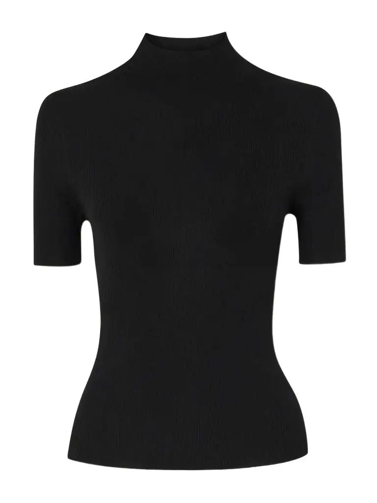 Theory Leenda Ribbed Merino Wool Mock-neck Sweater