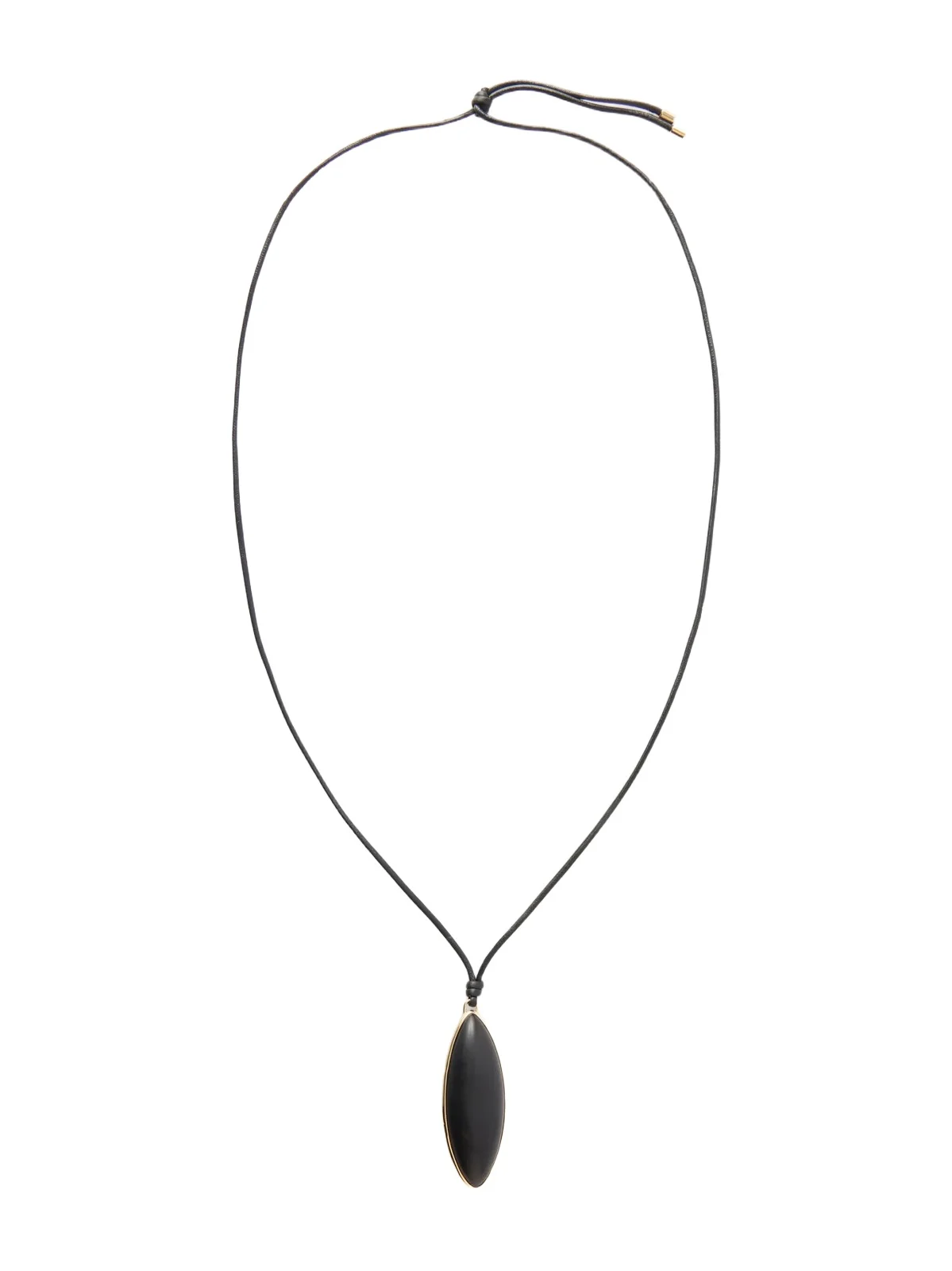 Dagger Gold-plated, Quartz And Leather Necklace - Black Dagger Gold-plated, Quartz And Leather Necklace - Black
