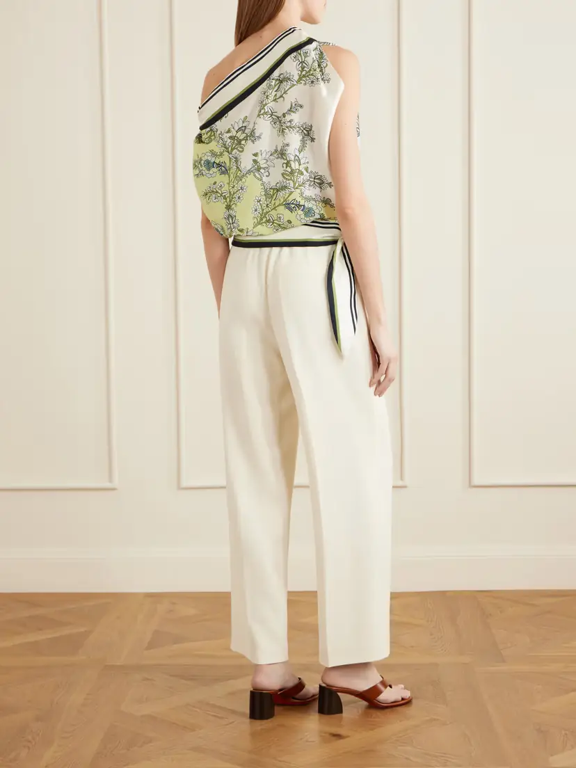 Veronica Beard Tari One-shoulder Printed Twill Blouse | Thumbnail 3 Veronica Beard Tari One-shoulder Printed Twill Blouse | Thumbnail 3