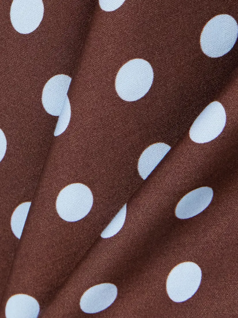 Posse Leo Polka-dot Tencel™-blend Satin Midi Skirt | Thumbnail 4