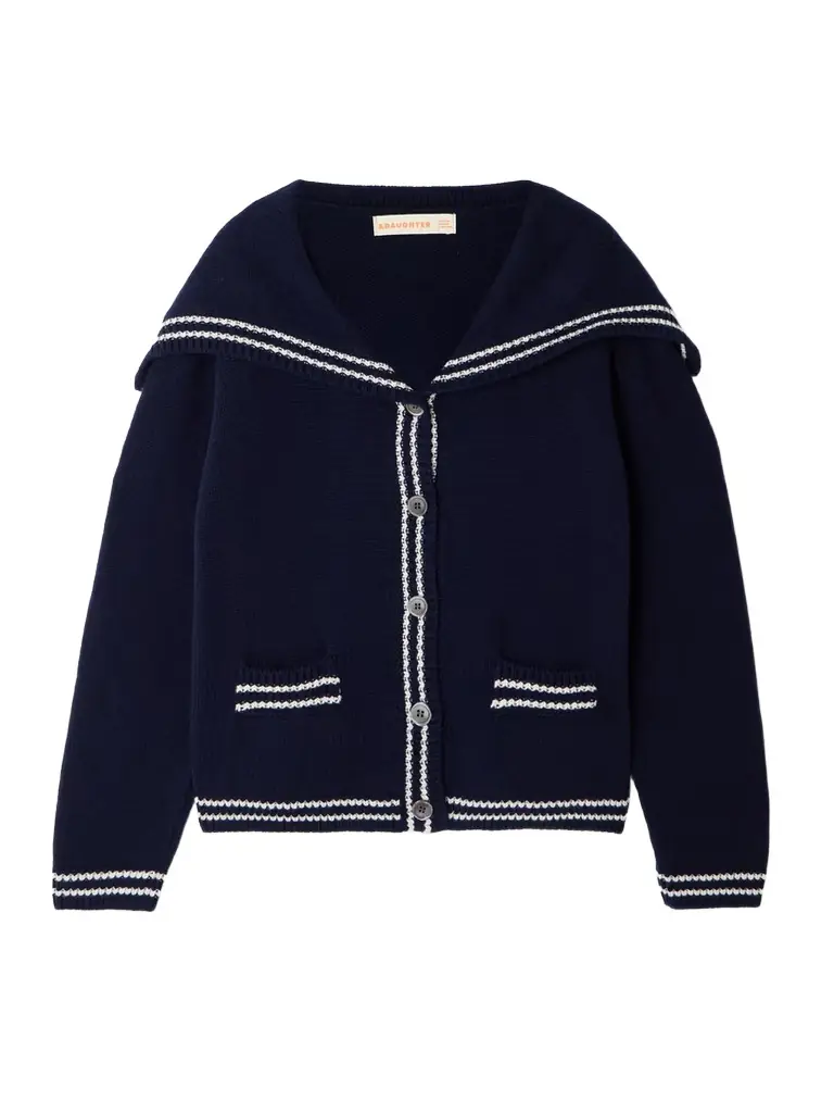 Daughter Saoirse Sailor Striped Wool Cardigan | Image 1 Daughter Saoirse Sailor Striped Wool Cardigan | Image 1