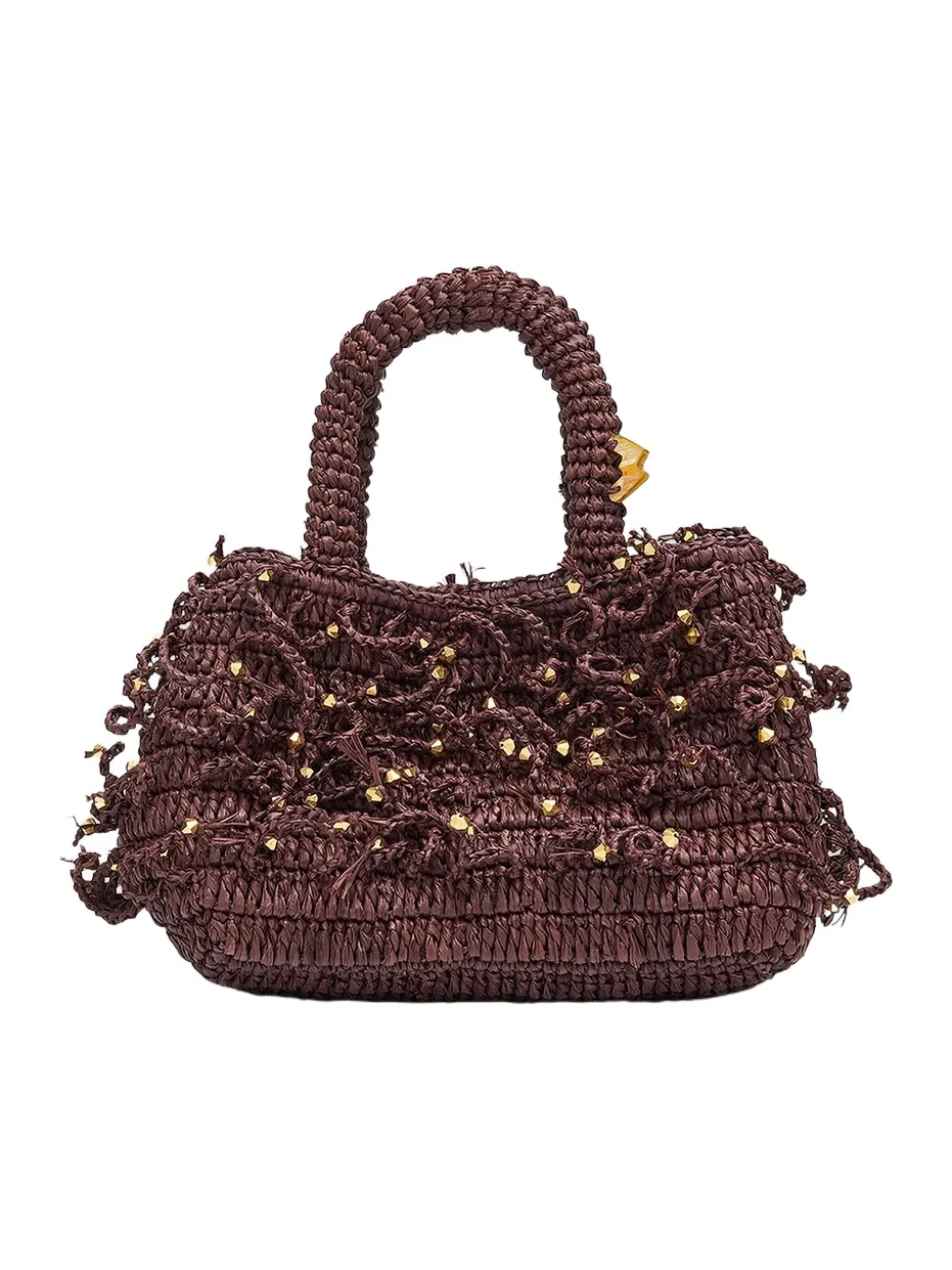 Made For A Woman Women's Fanny Spaghetti Woven Beaded Top Handle Bag