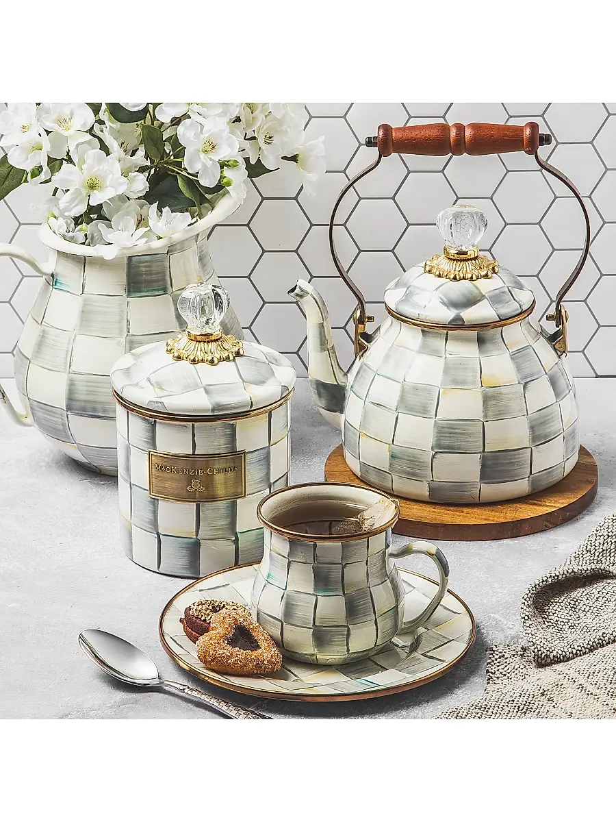 MacKenzie-Childs Sterling Check 2-Quart Tea Kettle | Thumbnail 2 MacKenzie-Childs Sterling Check 2-Quart Tea Kettle | Thumbnail 2