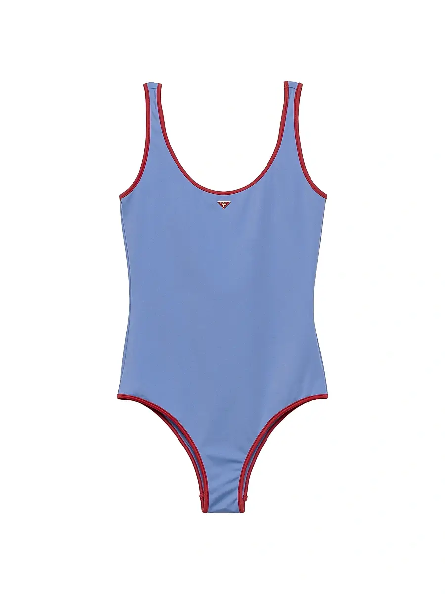 Prada Women's Jersey One-Piece Swimsuit - Blue | Image 1 Prada Women's Jersey One-Piece Swimsuit - Blue | Image 1