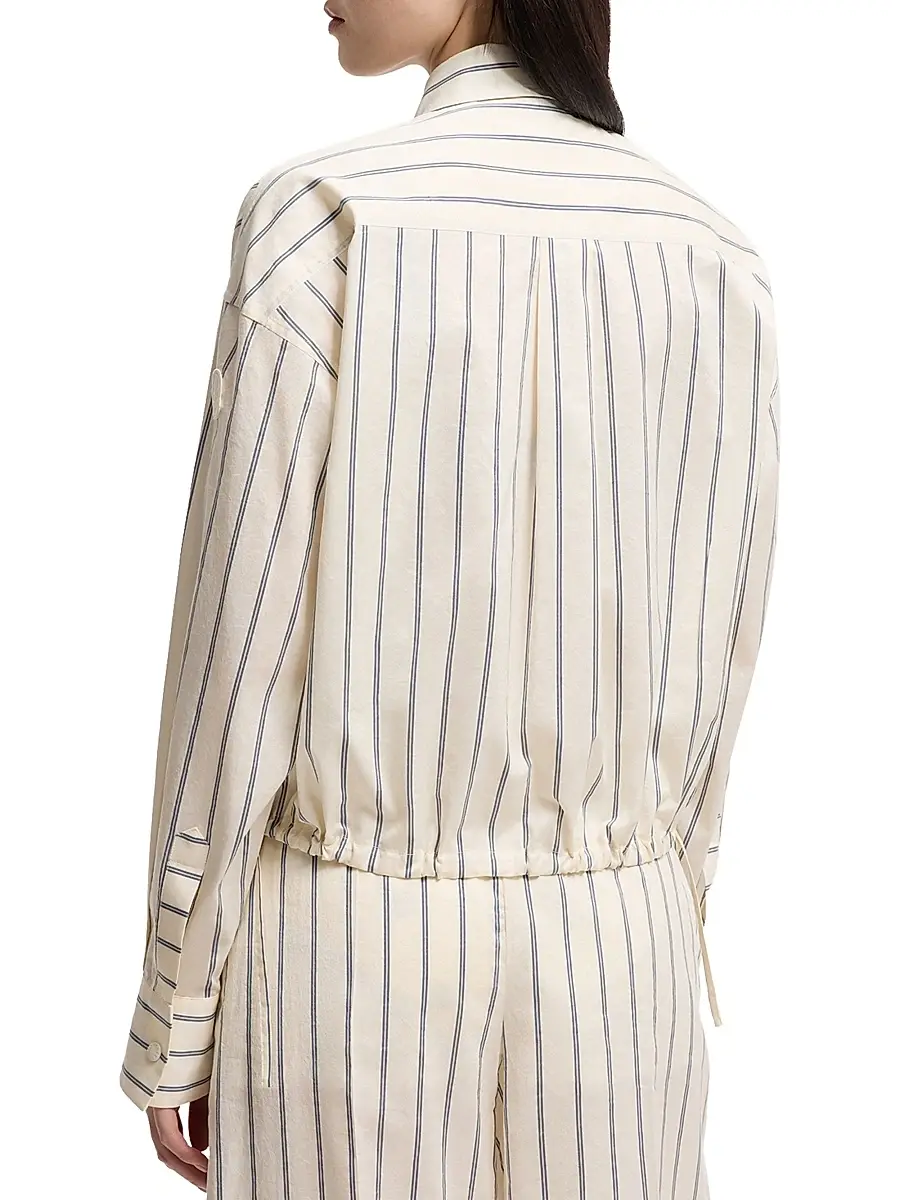 Moncler Women's Shirt in Cotton and Silk with Stripes | Thumbnail 3 Moncler Women's Shirt in Cotton and Silk with Stripes | Thumbnail 3