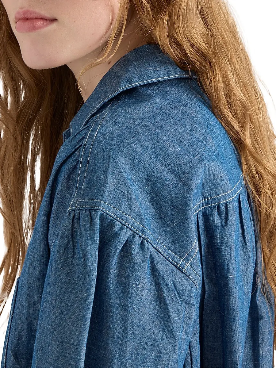 Prada Women's Chambray Jumpsuit - Blue | Thumbnail 4 Prada Women's Chambray Jumpsuit - Blue | Thumbnail 4