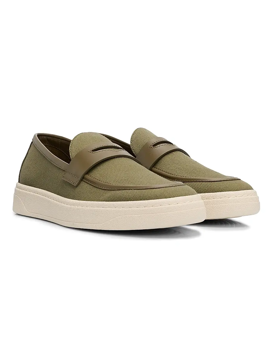 Giuseppe Zanotti Men's Apron Toe Canvas Penny Loafers - Caky | Thumbnail 2 Giuseppe Zanotti Men's Apron Toe Canvas Penny Loafers - Caky | Thumbnail 2