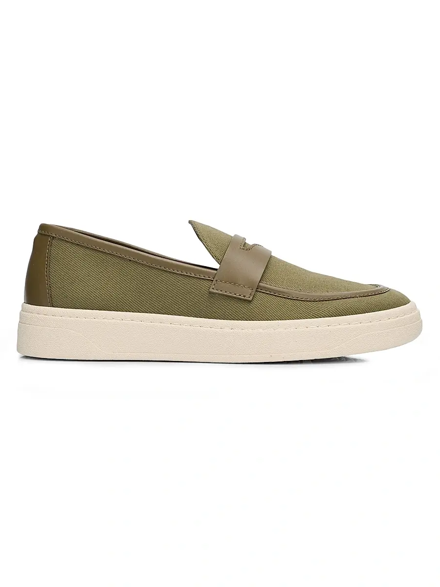 Giuseppe Zanotti Men's Apron Toe Canvas Penny Loafers - Caky | Image 1 Giuseppe Zanotti Men's Apron Toe Canvas Penny Loafers - Caky | Image 1