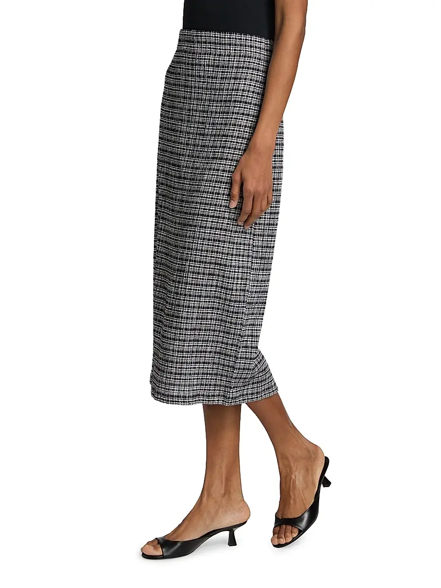 Vince Women's Checked Pencil Midi-Skirt | Thumbnail 4 Vince Women's Checked Pencil Midi-Skirt | Thumbnail 4
