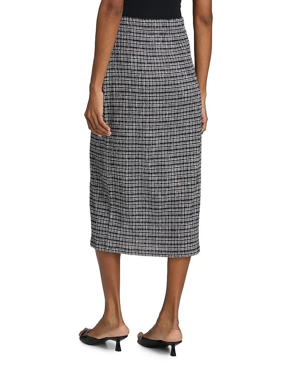 Vince Women's Checked Pencil Midi-Skirt | Thumbnail 5 Vince Women's Checked Pencil Midi-Skirt | Thumbnail 5
