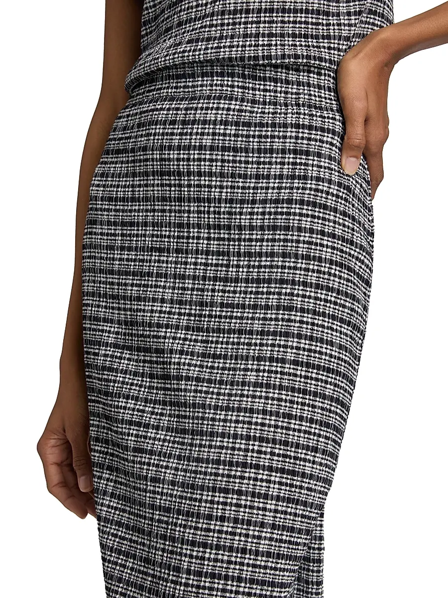 Vince Women's Checked Pencil Midi-Skirt | Thumbnail 6 Vince Women's Checked Pencil Midi-Skirt | Thumbnail 6