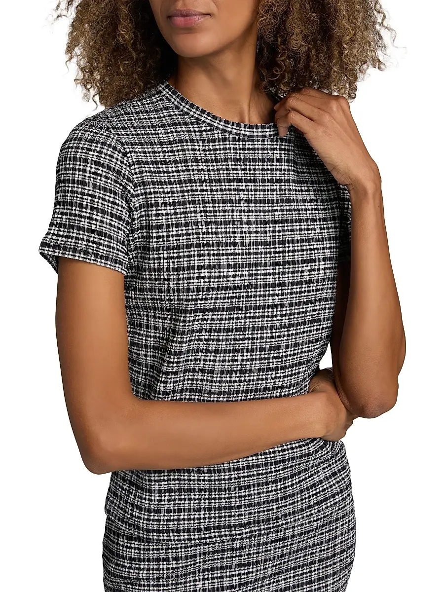 Vince Women's Textured Gingham Cotton-Blend Top | Thumbnail 6 Vince Women's Textured Gingham Cotton-Blend Top | Thumbnail 6