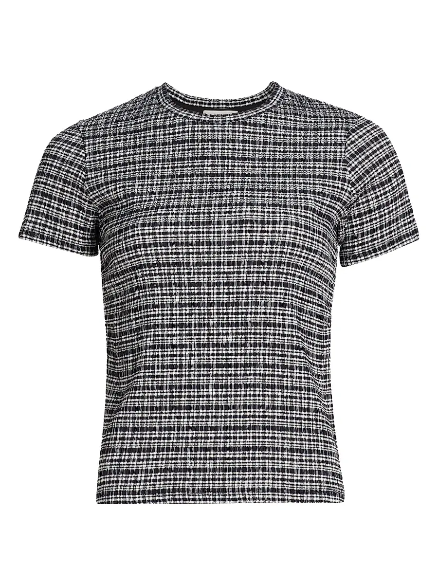 Vince Women's Textured Gingham Cotton-Blend Top