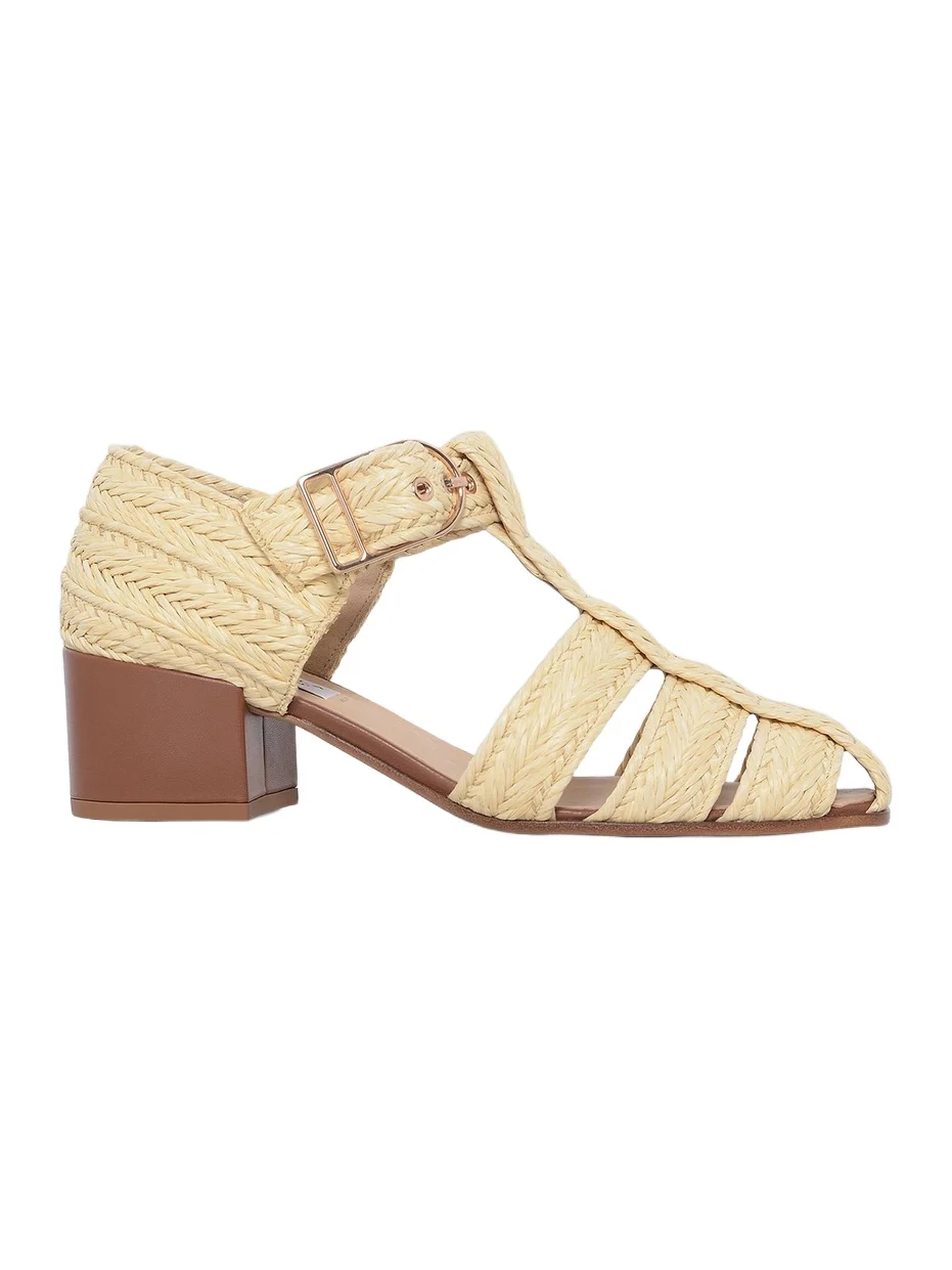 Gabriela Hearst Women's Lyle 45MM Raffia-Leather Sandals
