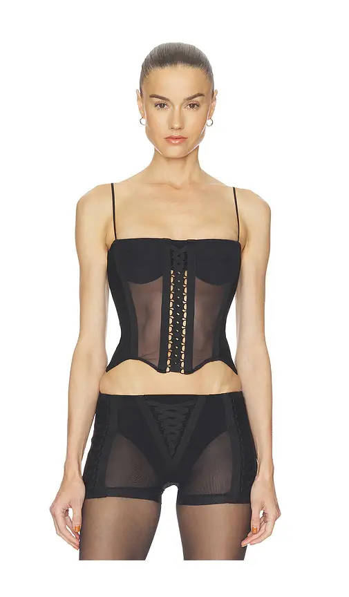 HAELO Layered Lace Up Corset Top | Image 1 HAELO Layered Lace Up Corset Top | Image 1