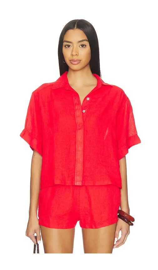 PQ Linen Button Up Top | Image 1 PQ Linen Button Up Top | Image 1