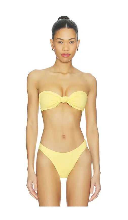 Good American Matte Twist Bandeau Bikini Top | Image 1 Good American Matte Twist Bandeau Bikini Top | Image 1