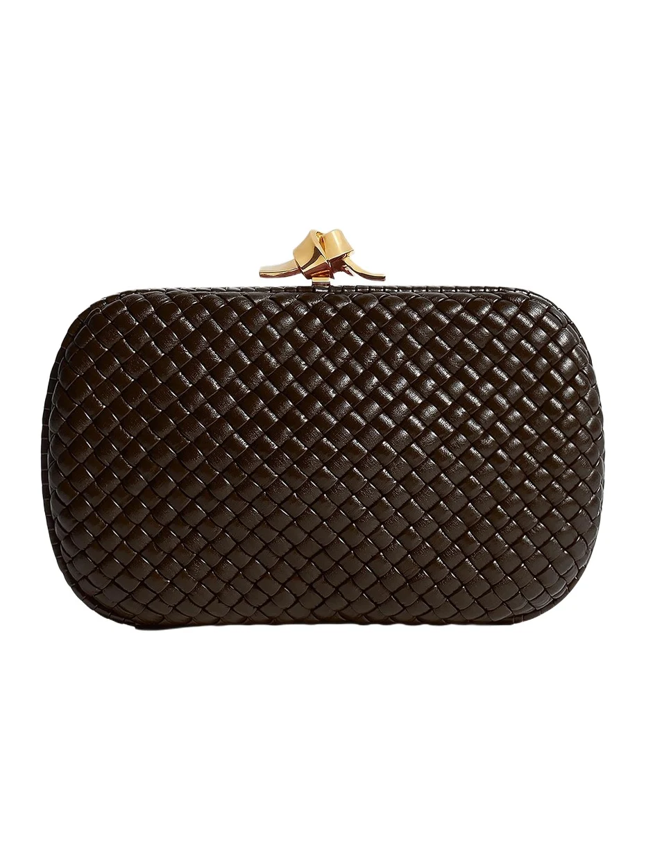 Bottega Veneta Women's Tosca Knot Intrecciato Leather Minaudière