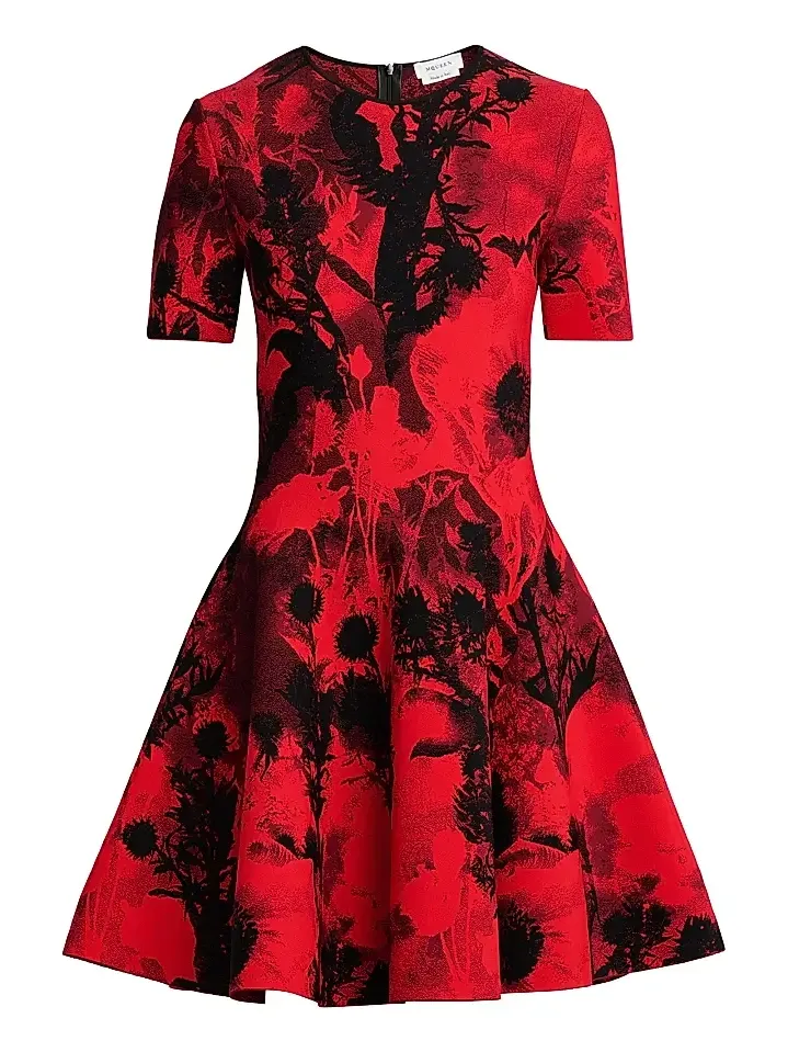 Women's London Flowers Jacquard Minidress